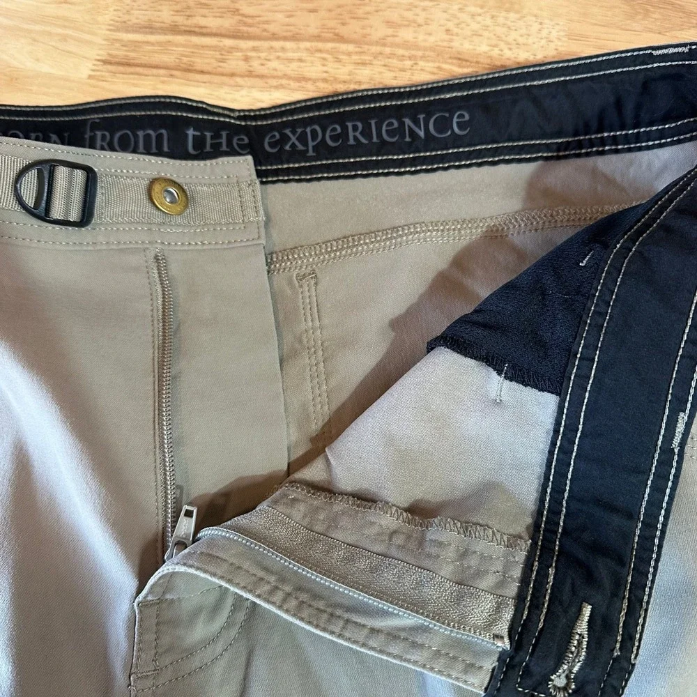 Prana Pants Men 38x29 tan Nylon Stretch Hike Camp Fish Gorpcore